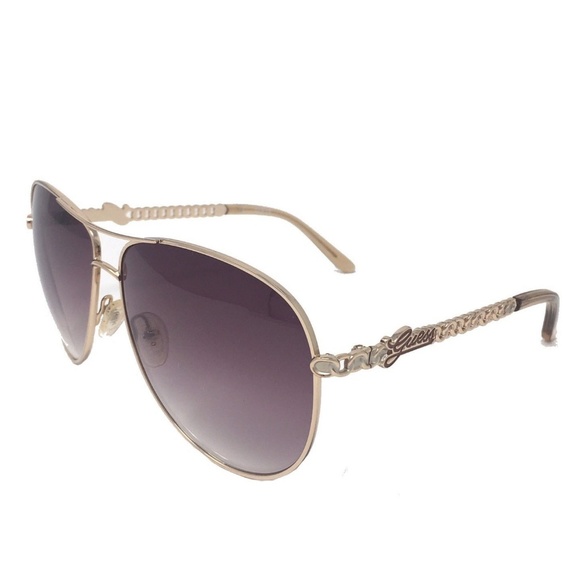 Guess Accessories - Guess Women's Aviator Sunglasses Gold Tone